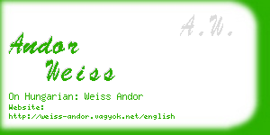 andor weiss business card